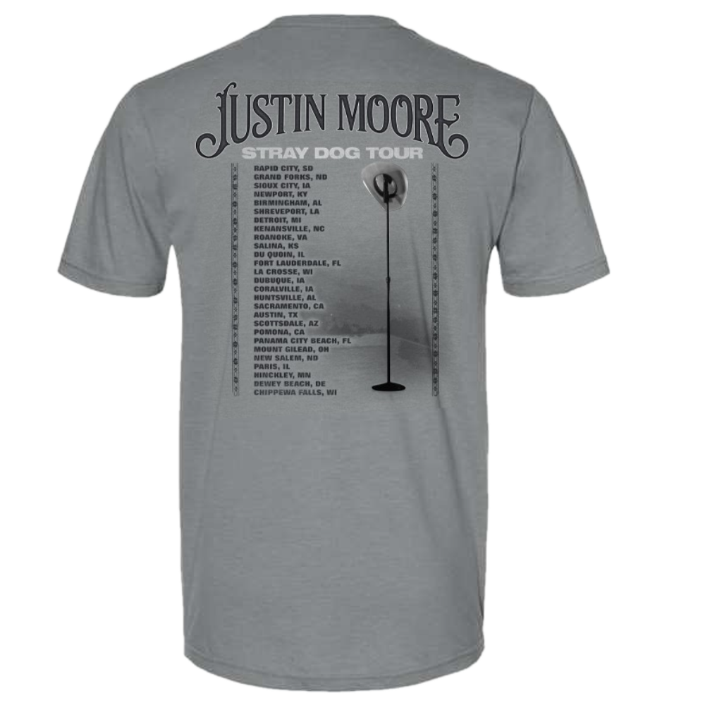 Justin Moore Gunmetal Stray Dog Tour Tee Richards and Southern