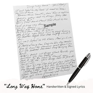 Thomas Gabriel "Long Way Home" Handwritten Lyric Sheet