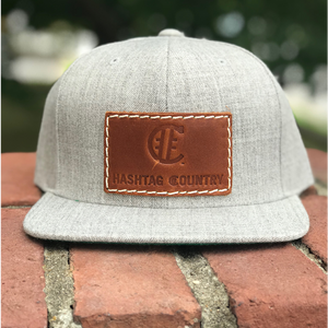 Hashtag Country Grey Leather Patch  Snapback