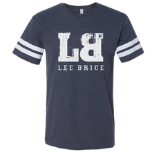Load image into Gallery viewer, Lee Brice Vintage Navy and White Football tee
