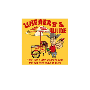 Rodney Carrington Yellow "Wieners & Wine" Sticker