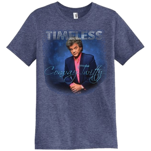 Conway Twitty Unisex Heather Blue Timeless Photo Tee