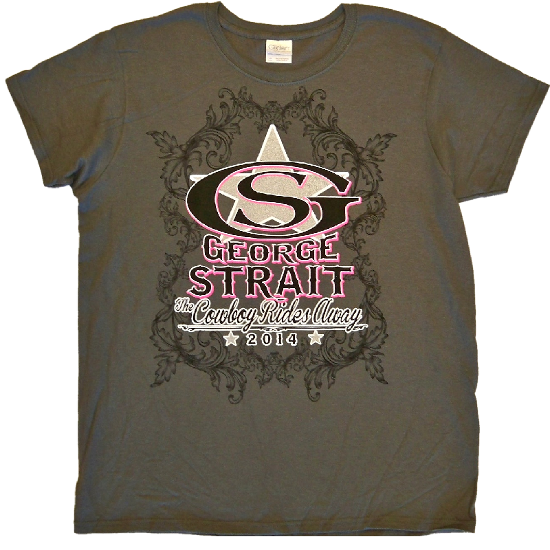 George Strait Ladies Charcoal Logo Tee