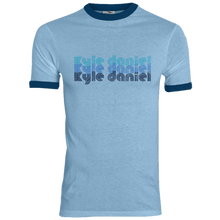 Load image into Gallery viewer, Kyle Daniel Light Blue and Navy Ringer Tee
