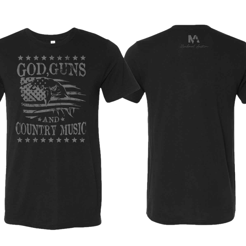 Michael Austin Black Heather Eagle Tee