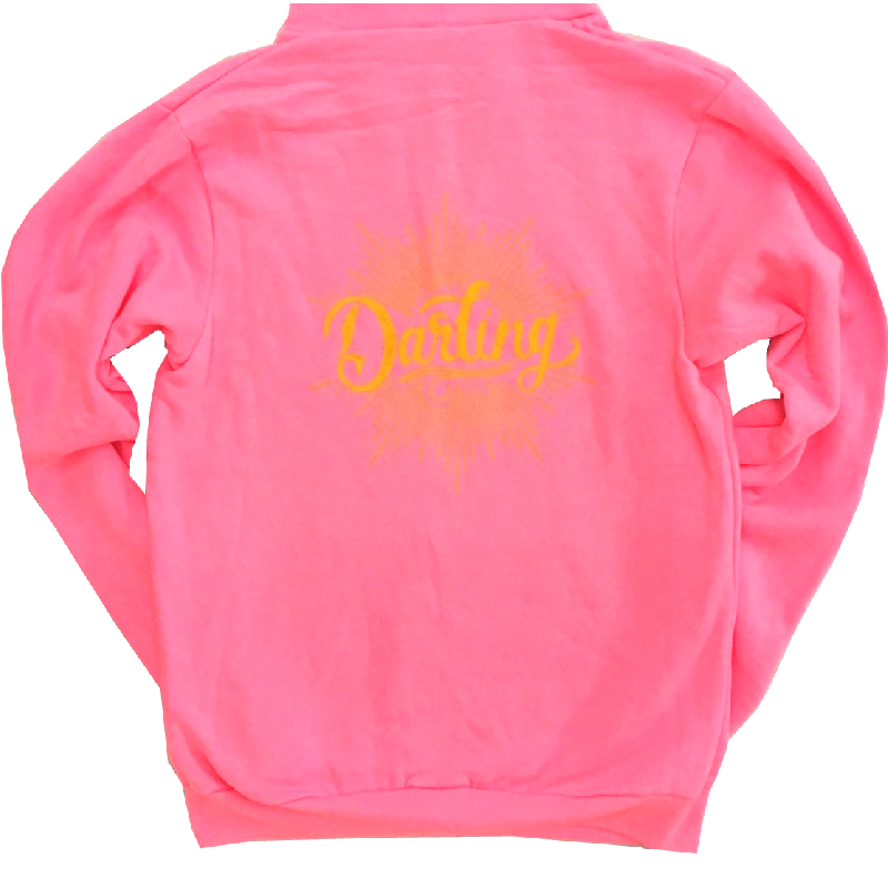 Pink zip up jumper best sale