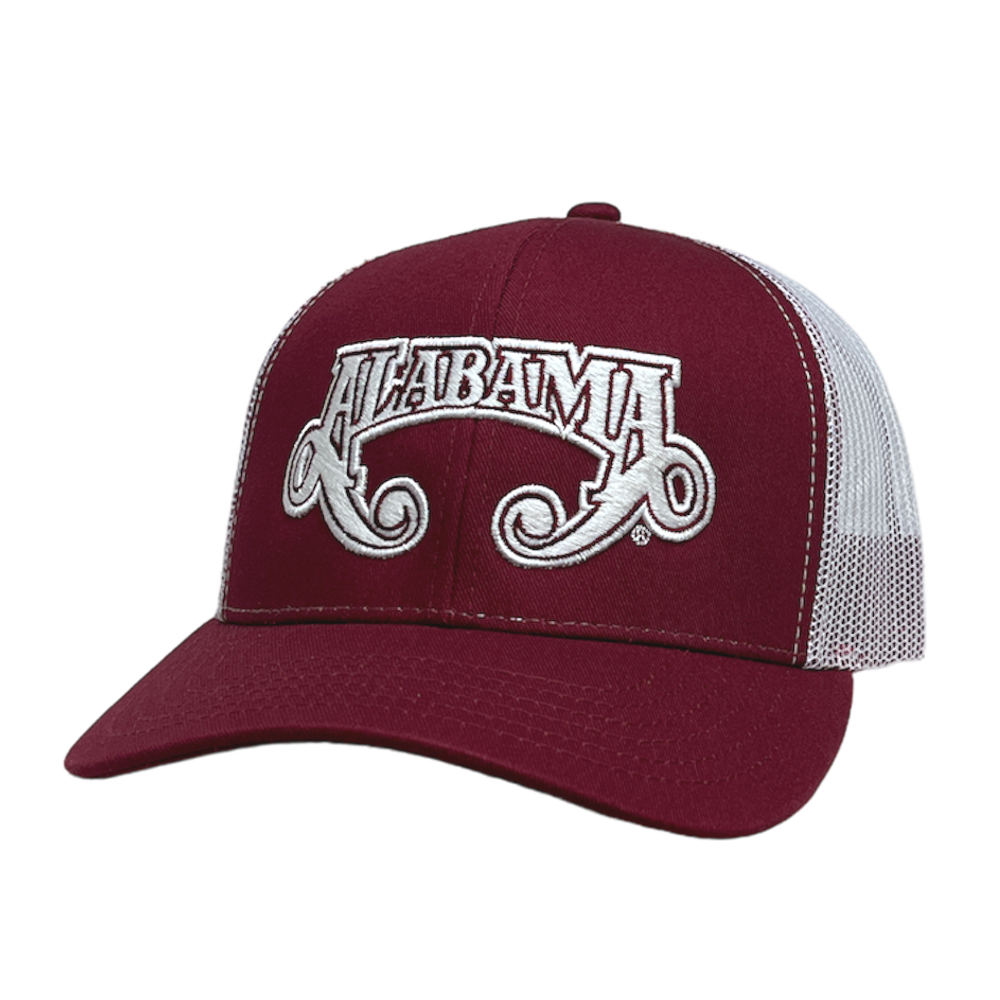 Alabama Maroon and White Ballcap