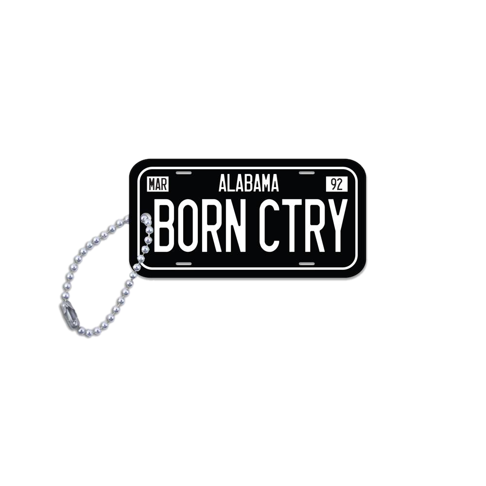 Alabama BORN CTRY Metal Key Tag