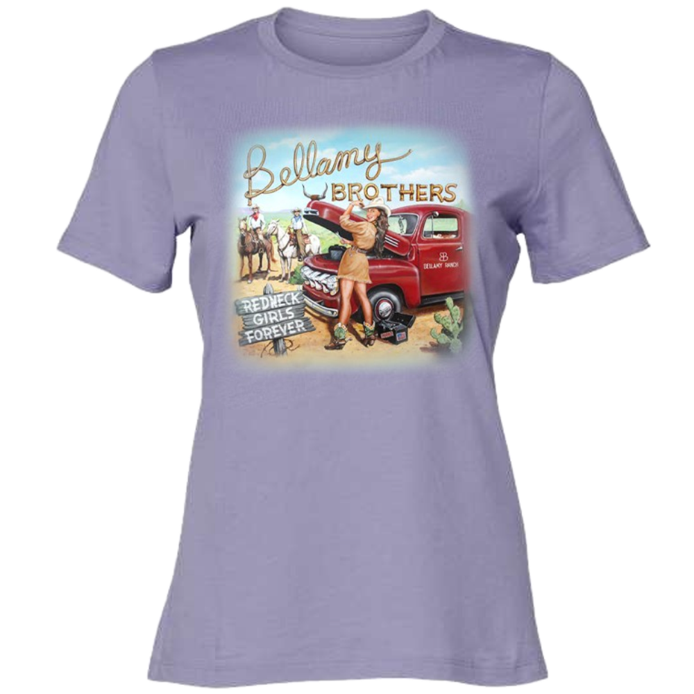 Bellamy Brothers Ladies Lavender Redneck Girls Tee