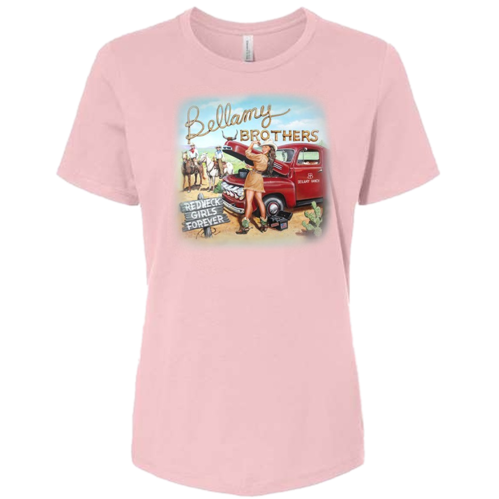 Bellamy Brothers Ladies Pink Redneck Girls Truck Tee