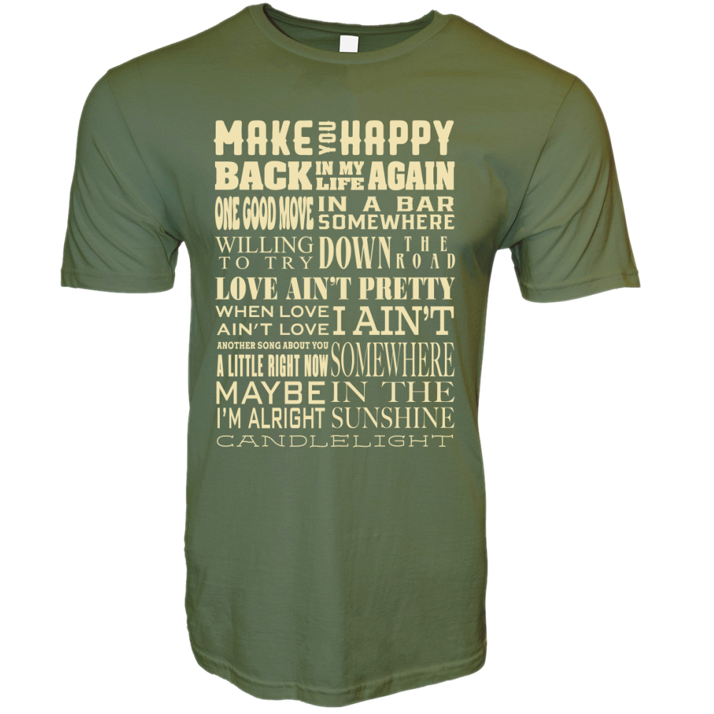 Charles Esten Light Olive Song Title Tee