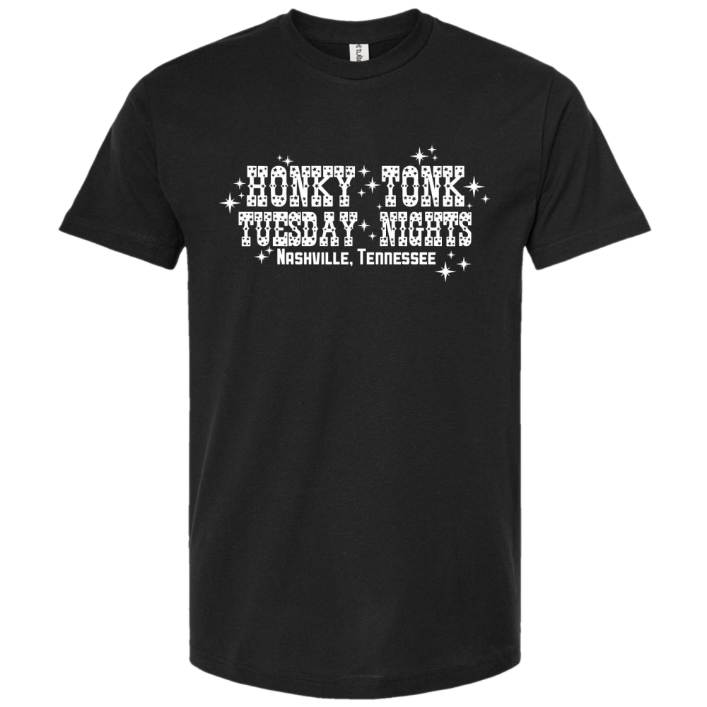 The Cowpokes Black Honky Tonk Tuesday Nights Tee