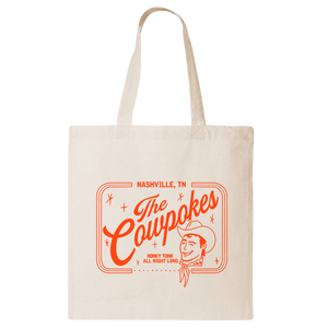 The Cowpokes Natural Retro Design Tote Bag