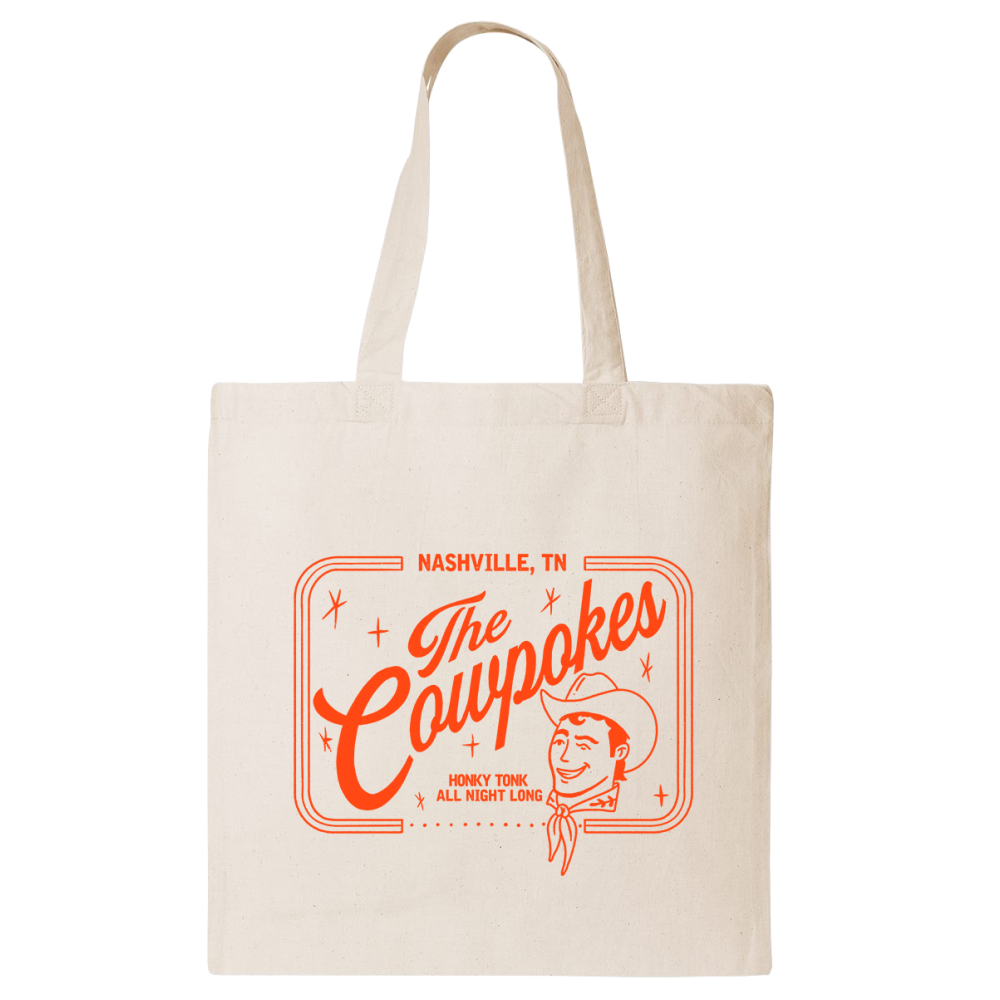 The Cowpokes Natural Retro Design Tote Bag
