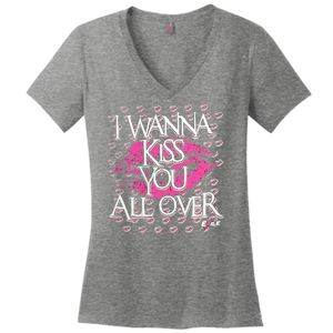Exile Kiss You All Over Grey V Neck Tee