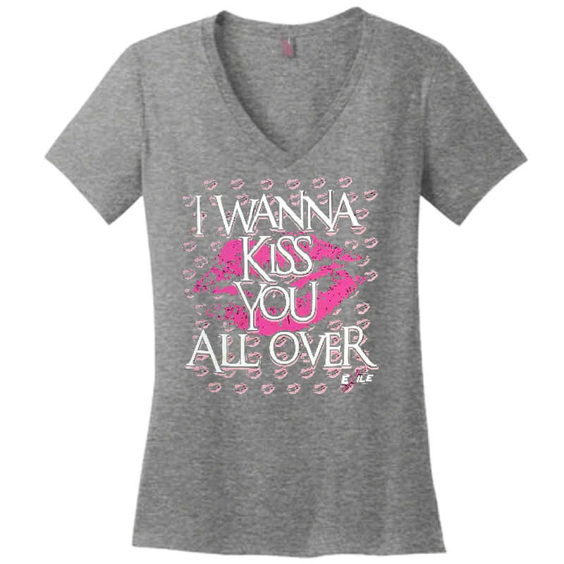 Exile Kiss You All Over Grey V Neck Tee