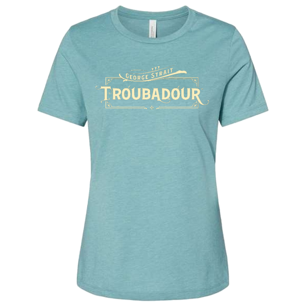 George Strait Ladies Heather Lagoon Blue Troubadour Tee