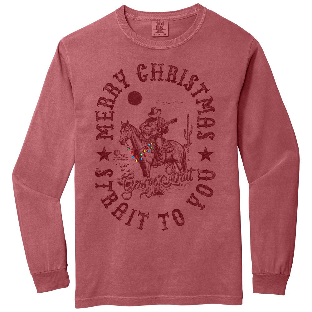 George Strait Long Sleeve Christmas Tee- PRE ORDER