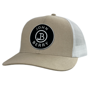 John Berry Natural and White Rubber Patch Ballcap