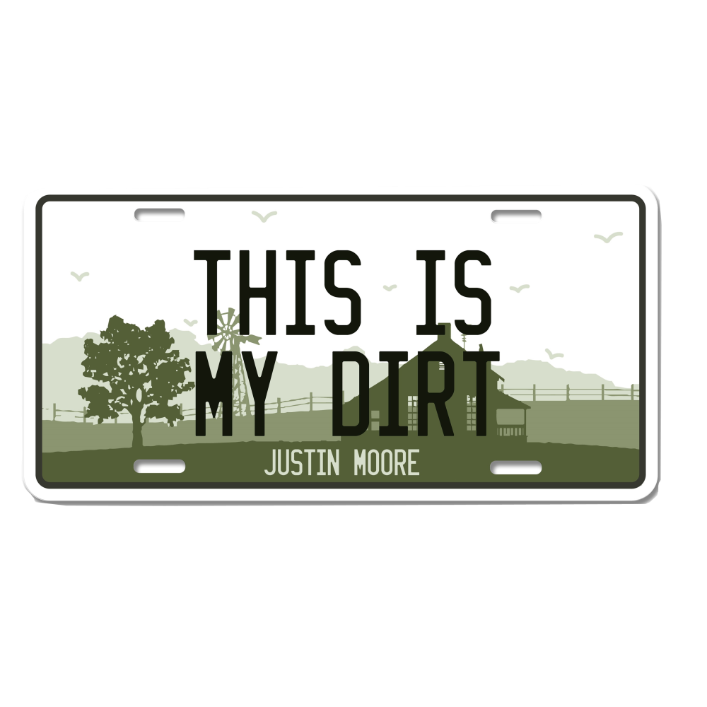 Justin Moore My Dirt License Plate