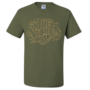 Joe Nichols Military Green Logo Tee
