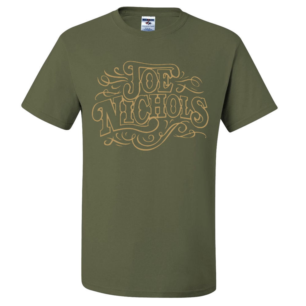 Joe Nichols Military Green Logo Tee