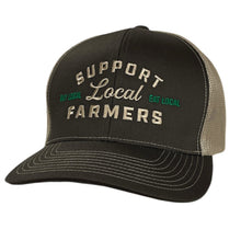 Load image into Gallery viewer, Jordan Rowe Brown and Khaki Support Local Farmers Hat
