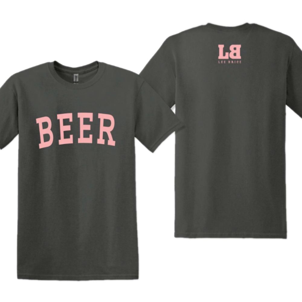 Lee Brice Charcoal Pink BEER Tee