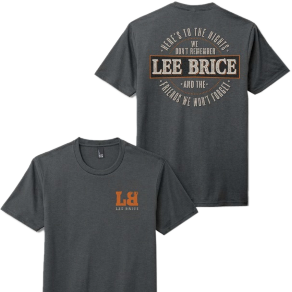Lee Brice Charcoal Here's To The Nights Tee