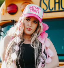 Load image into Gallery viewer, Priscilla Block Hot Pink Batshit Crazy Trucker Hat

