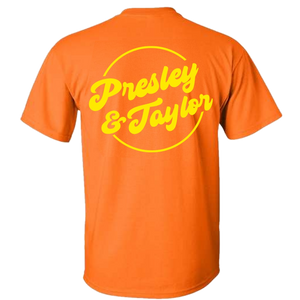 Presley & Taylor Safety Orange Logo Tee
