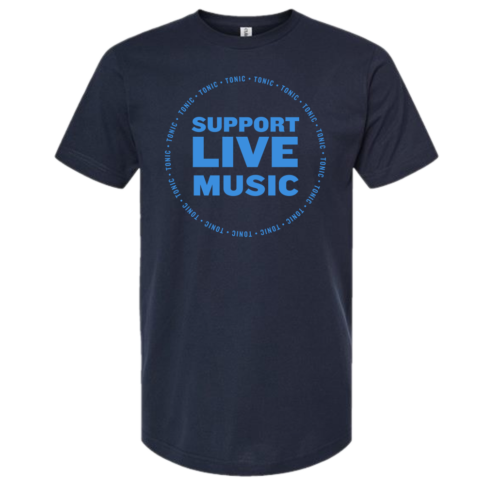 Tonic Support Live Music Navy Tee