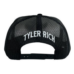Tyler Rich White and Black Skeleton Cowboy Trucker Hat