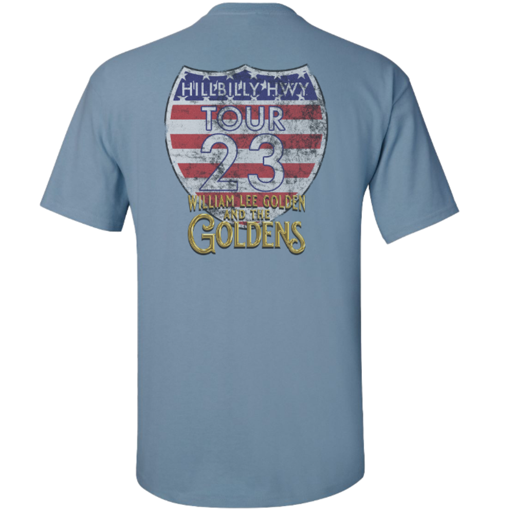 The Goldens Stone Blue Hillbilly Hwy Tour Tee