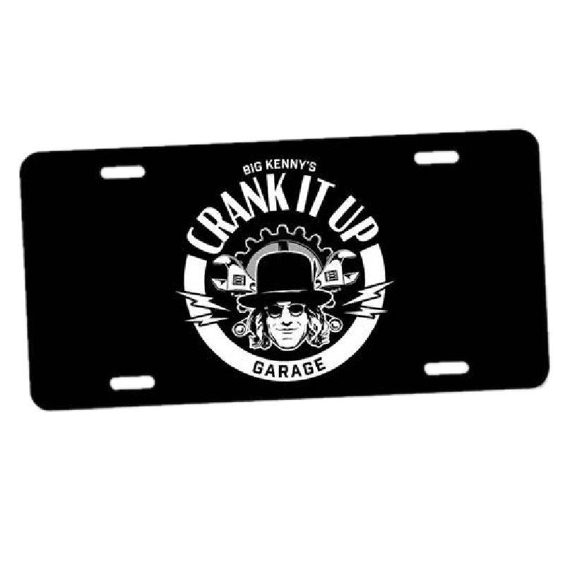 Crank It Up Black License Plate