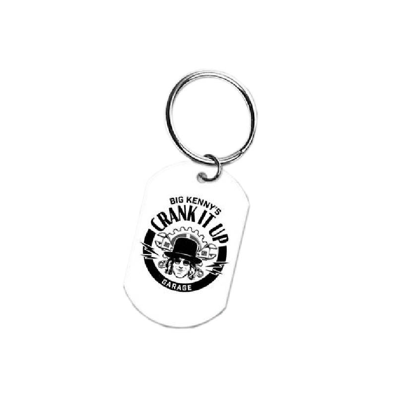 Crank It Up Dog Tag Keychain