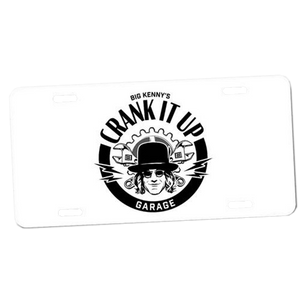 Crank It Up White License Plate