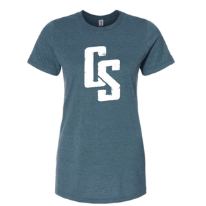 Clayton Shay Ladies Steel Blue Logo Tee
