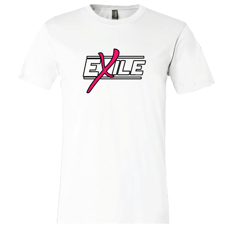 Exile White w/ Pink Logo Tee