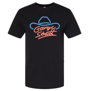 George Strait 2022 Black Neon Sign Tee