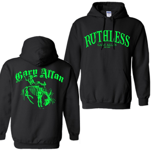 Gary Allan Black Pullover Ruthless Hoodie (Green Imprint)