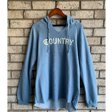 Load image into Gallery viewer, Hashtag Country Ladies Surf Country Misty Blue Hoodie
