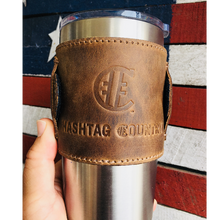 Load image into Gallery viewer, Hashtag Country Artisan Leather Logo Koozie
