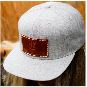 Hashtag Country Grey Leather Patch  Snapback