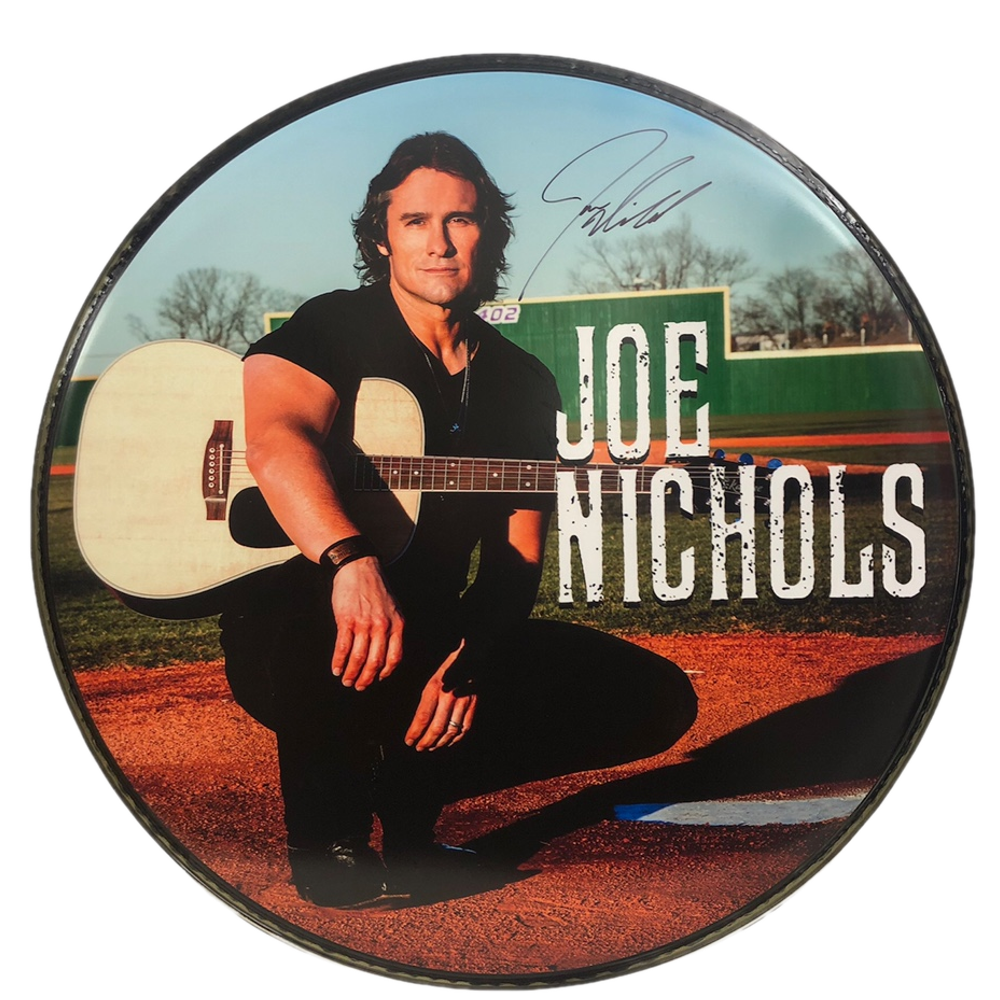 Joe Nichols Signed DrumheadBallfield Richards and Southern