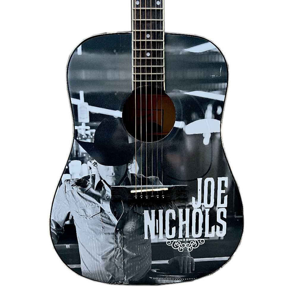 Joe Nichols Signed and Personalized Guitar- Black and White