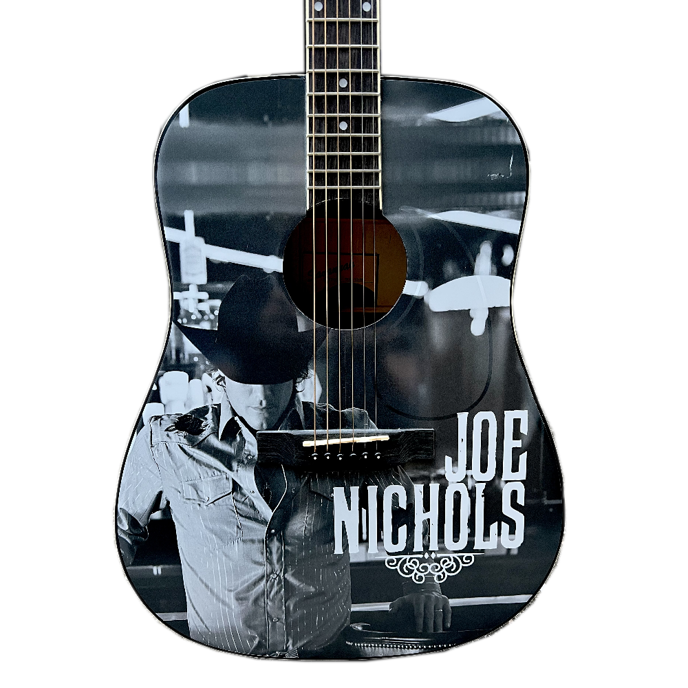 Joe Nichols Signed and Personalized Guitar- Black and White Photo