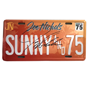 Joe Nichols Signed Sunny and 75 License Plate