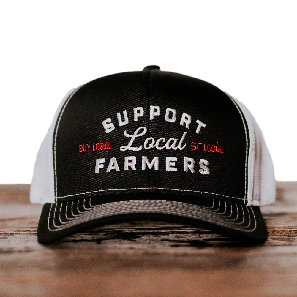 Jordan Rowe Light Black and White Support Local Farmers Hat