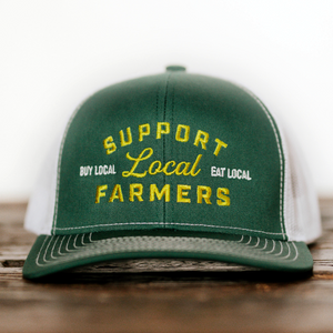 Jordan Rowe Green and White Support Local Farmers Hat